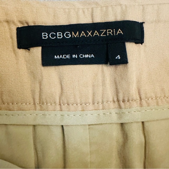 BCBG Max Aria Plaid Pencil Skirt Sz 4 Office Siren Light Acadamia Linen Blend - Picture 4 of 6